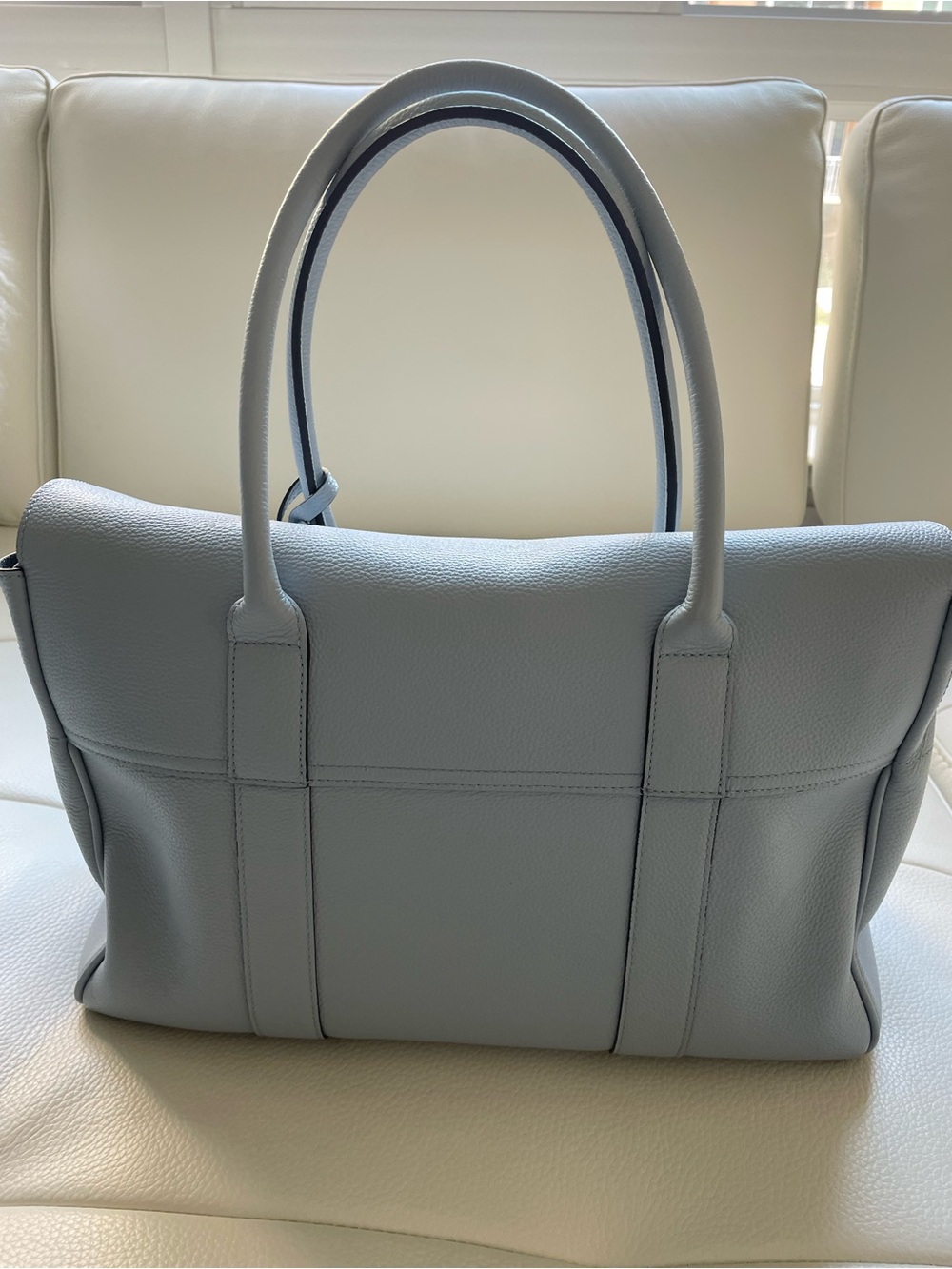 Mulberry Bayswater Light Blue Leather Style Satchel - Picture 4 of 8
